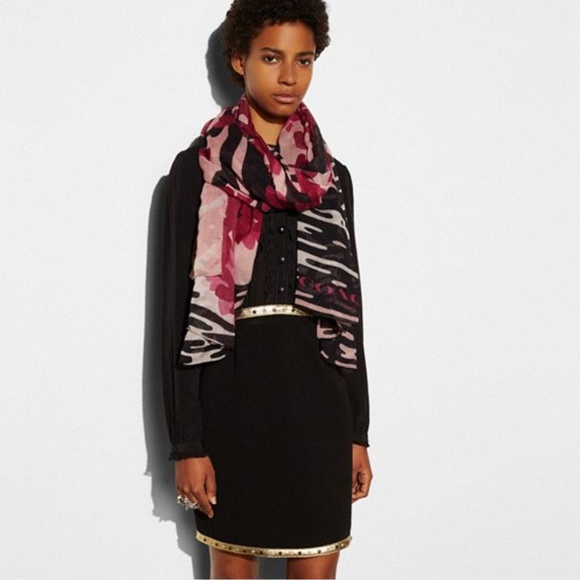 New w Tag Coach 54265 Landscape Shawl Scarf - Picture 2 of 5